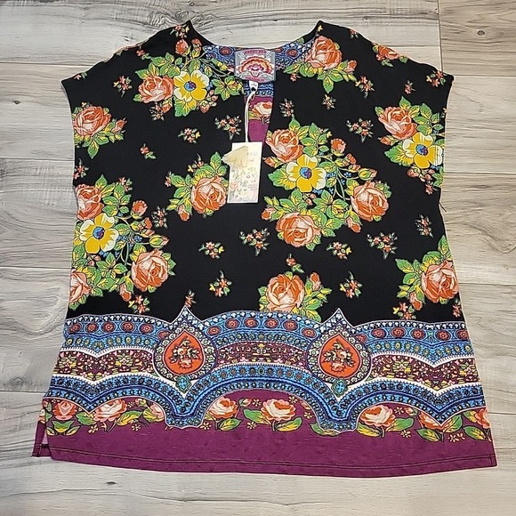 Johnny Was The‎ Janie Favorite Dolman Top Womens Med V-Neck Spark Bohemian Tunic - Picture 2 of 10